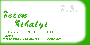 helen mihalyi business card